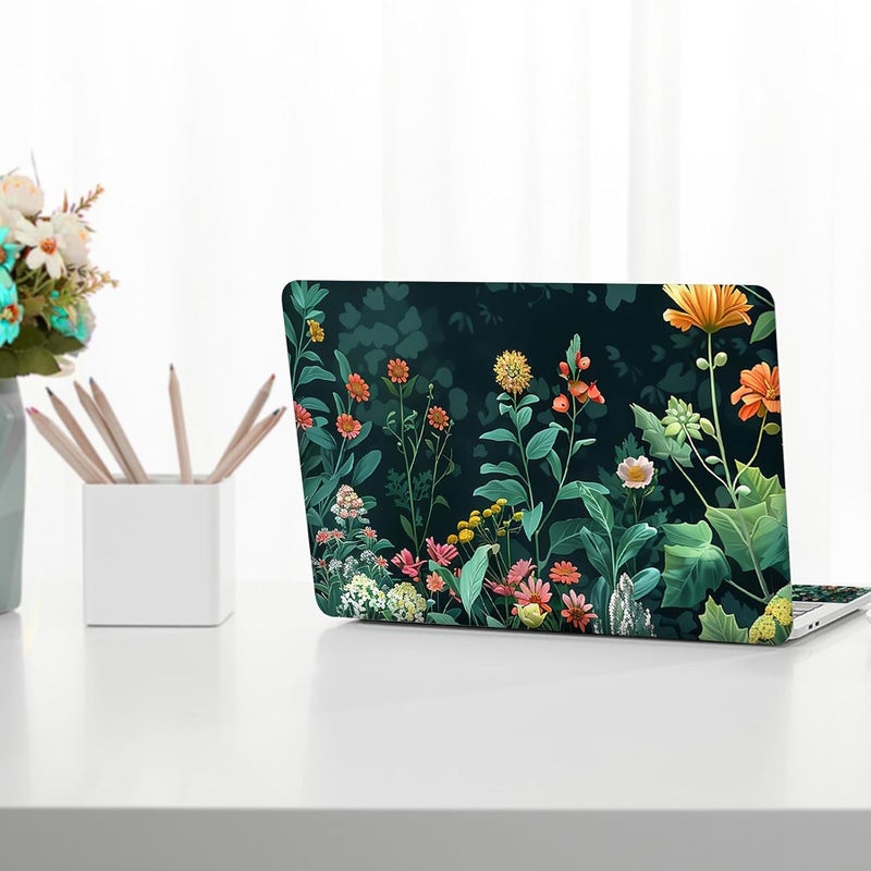 Lauspuck Laptop Skin Sticker Decal,13.3" 14" 15" 15.4" 15.6 inch Laptop Vinyl Skin Sticker Cover, Art Decal Protector with Free 2 Wrist Pads, Green Daisy Leaves - Image 5